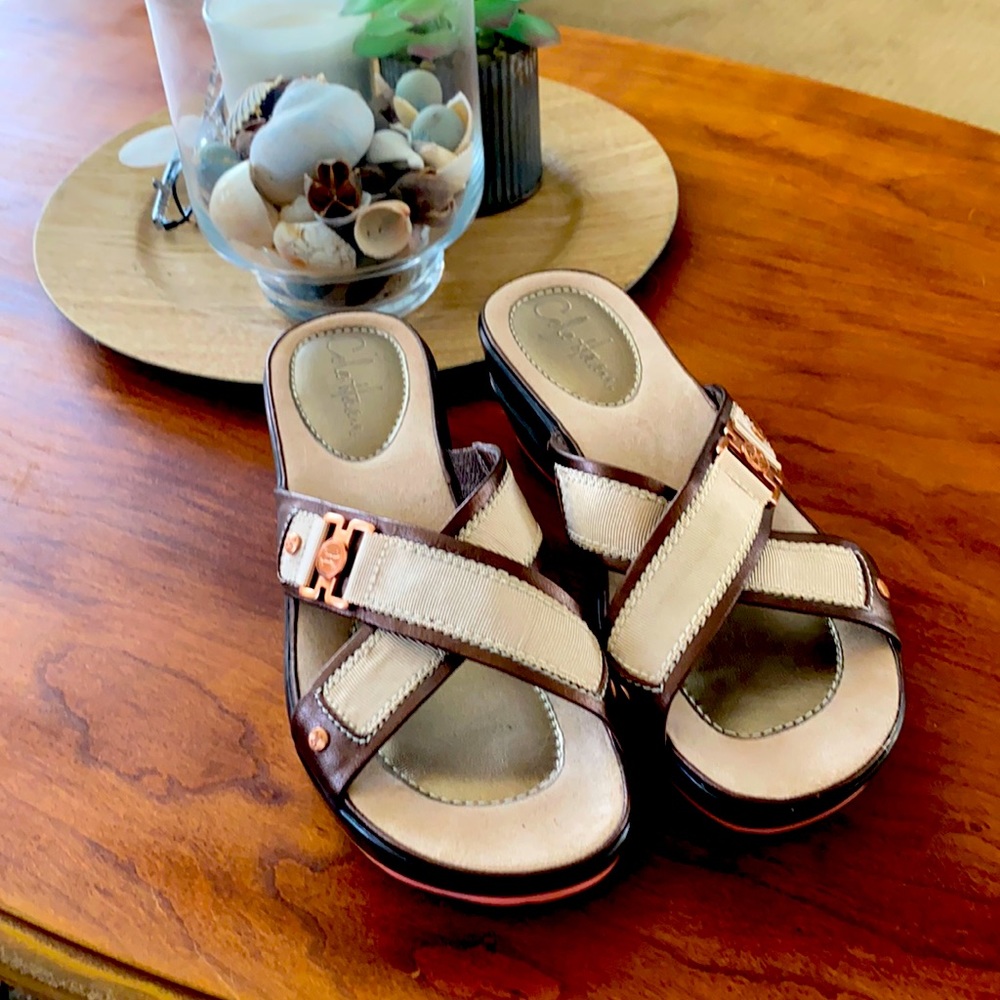 Cole Haan Nike Air Wedge Tan Sandal Size 8